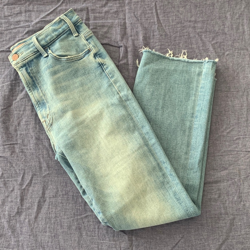 MOTHER The Hustler Ankle Fray Jeans Au Revoir